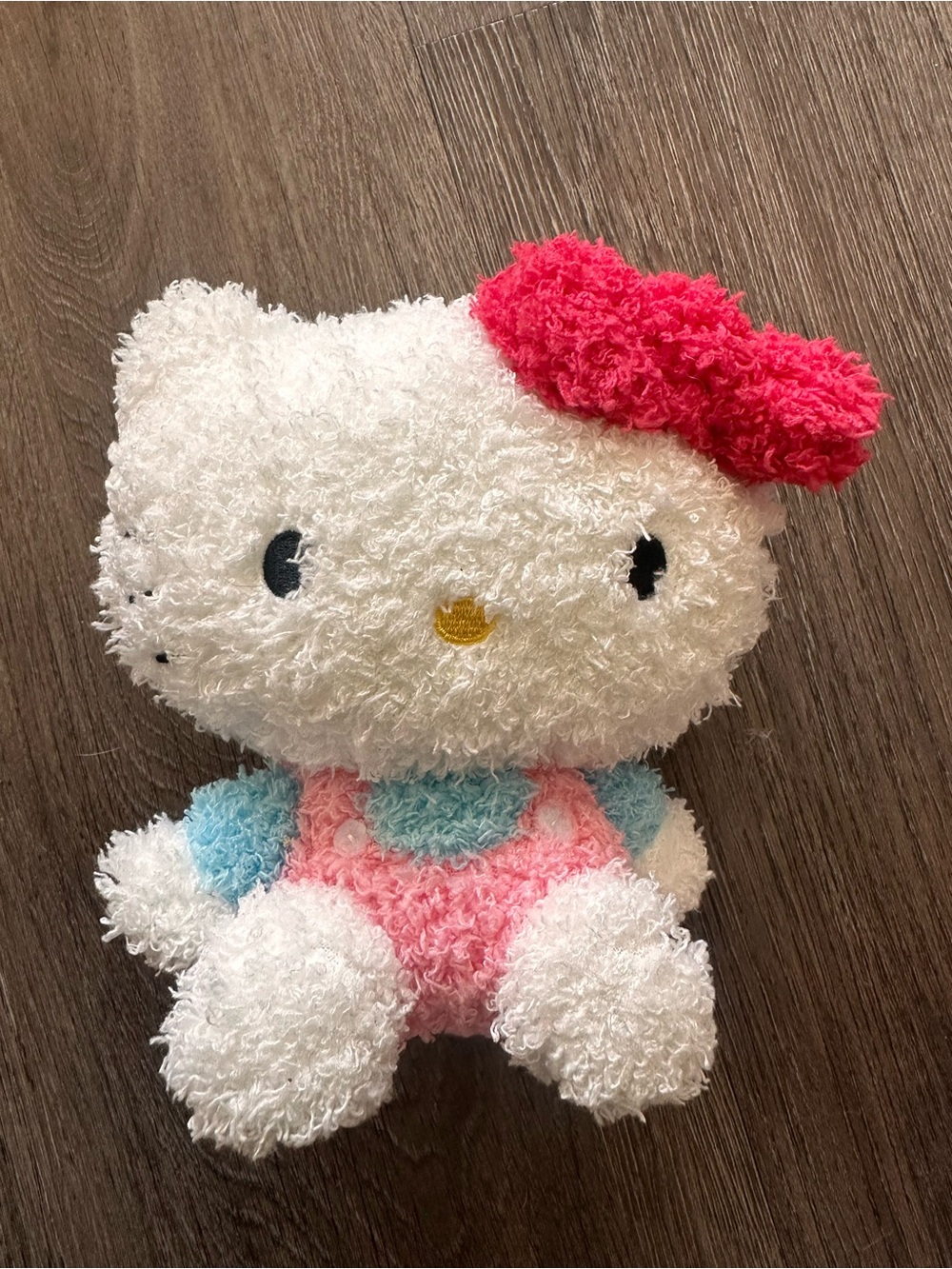 Hello Kitty White Plush with Pink Bow and Pastel Blue & Pink Outfit